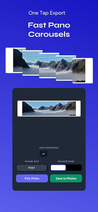 Panorama carousel spread across multiple frames